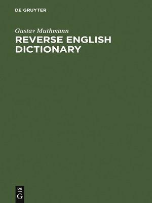cover image of Reverse English Dictionary